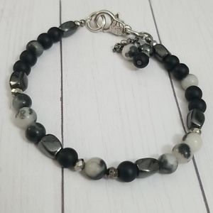 Black/grey agate, black matte, hematite, magnetic